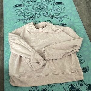 Women's very light pink Cream Heathered  lightweight yoga sweatshirt